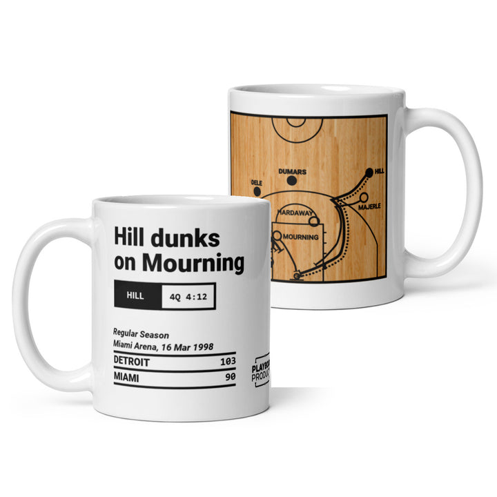 Detroit Pistons Greatest Plays Mug: Hill dunks on Mourning (1998)