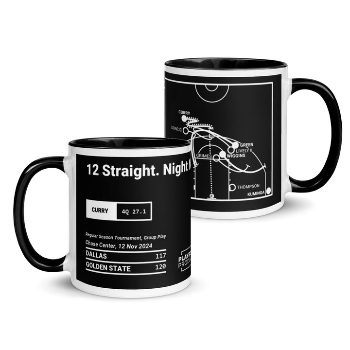 Golden State Warriors Greatest Plays Mug: 12 Straight. Night Night. (2024)