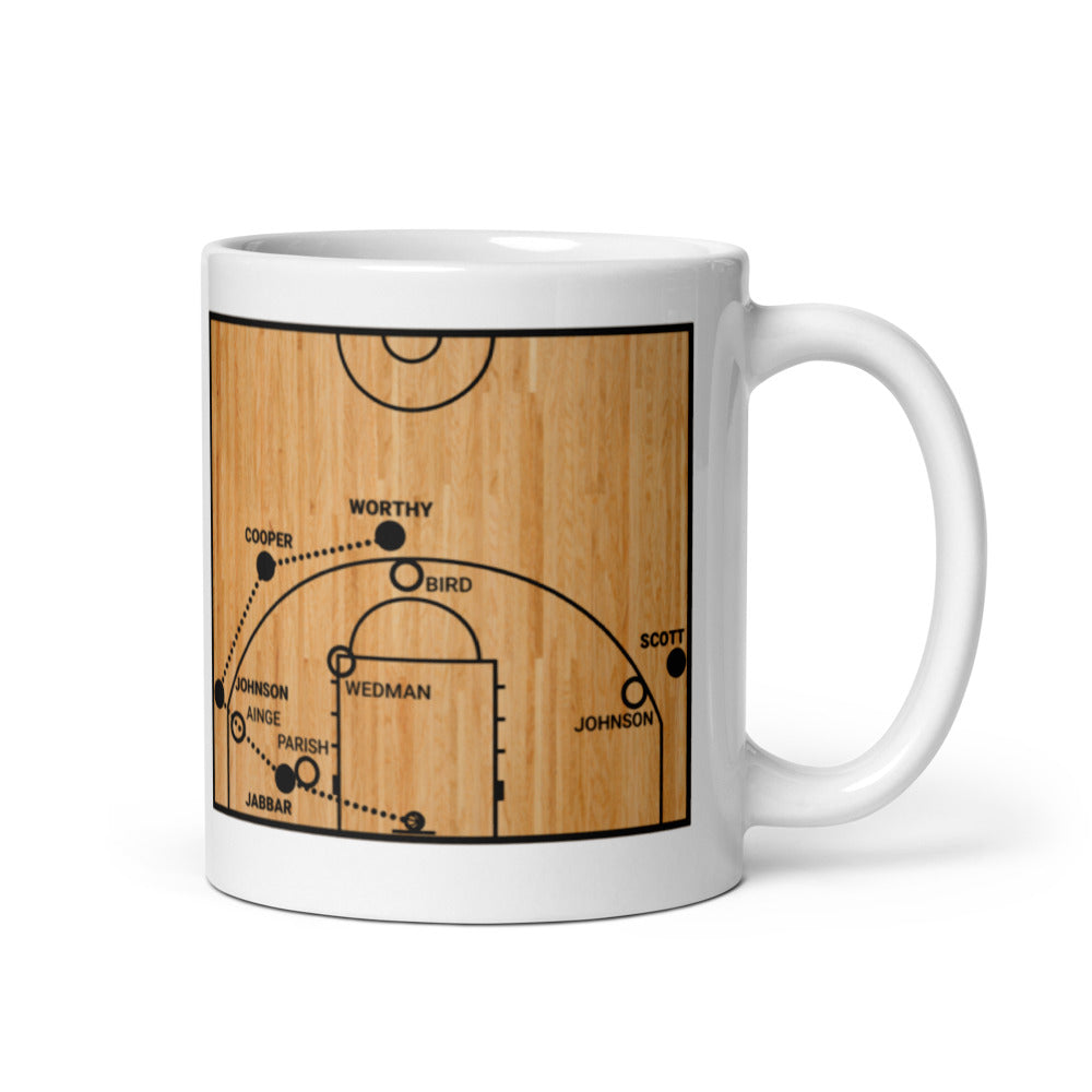 Los Angeles Lakers Greatest Plays Mug: Jabbar's hook (1985)