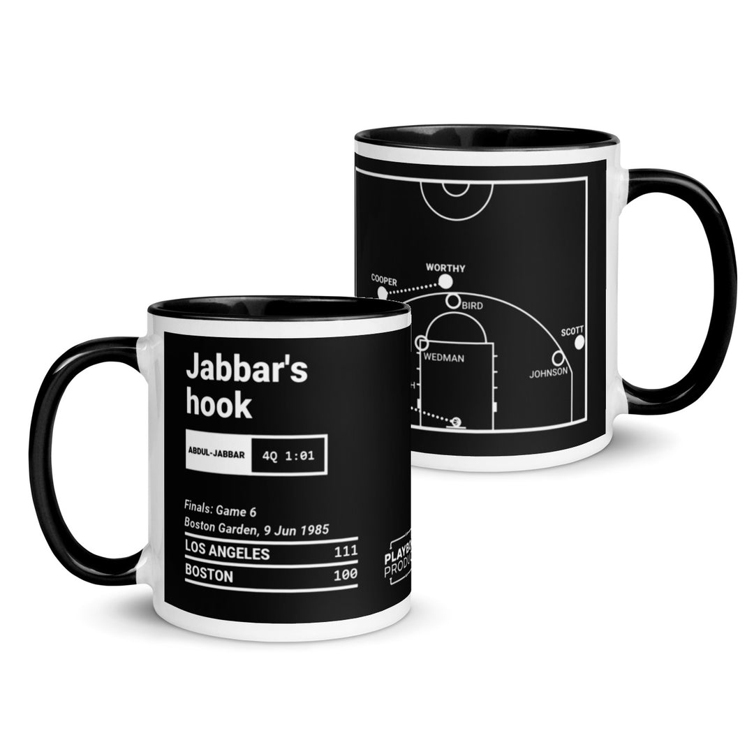 Los Angeles Lakers Greatest Plays Mug: Jabbar's hook (1985)