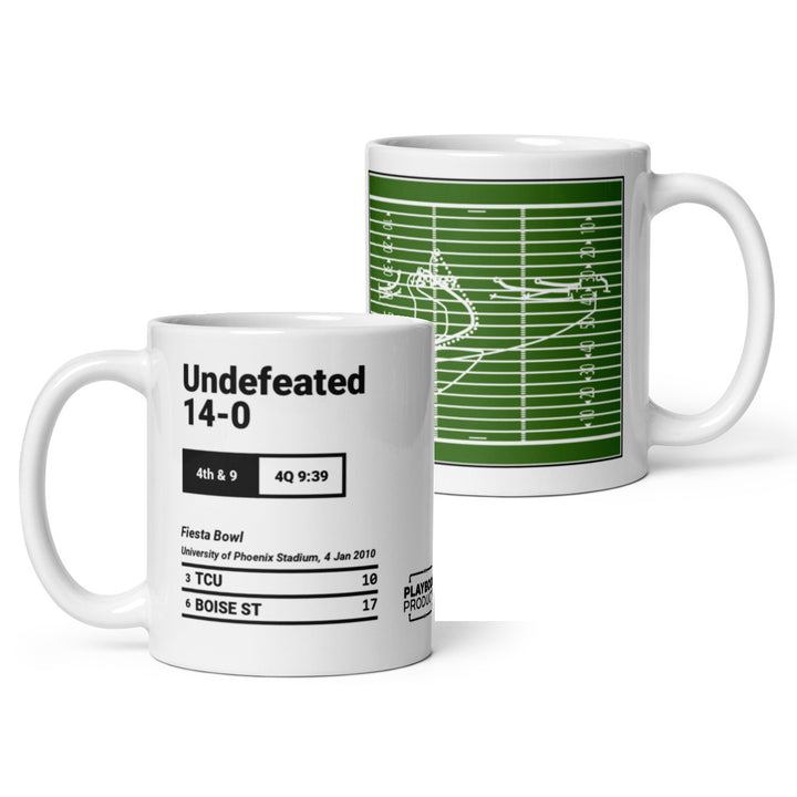 Greatest Boise State Football Plays Mug: Undefeated 14-0 (2010)