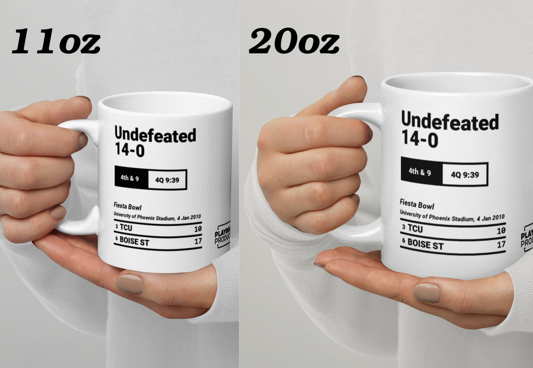 Greatest Boise State Football Plays Mug: Undefeated 14-0 (2010)
