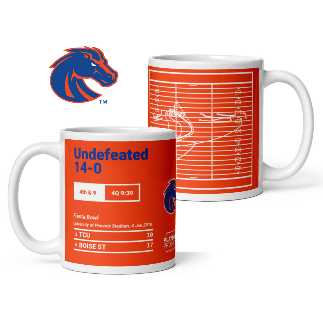 Boise State Football Greatest Plays Mug: Undefeated 14-0 (2010)