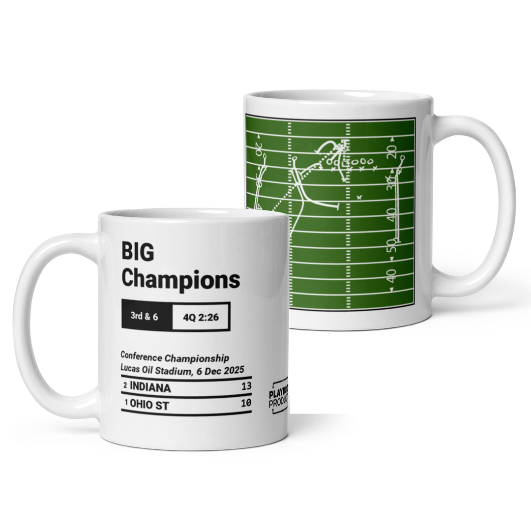 Indiana Football Greatest Plays Mug: BIG Champions (2025)