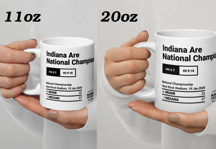 Indiana Football Greatest Plays Mug: Indiana Are National Champions! (2026)