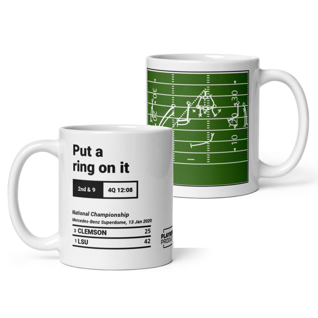 Greatest LSU Football Plays Mug: Put a ring on it (2020)