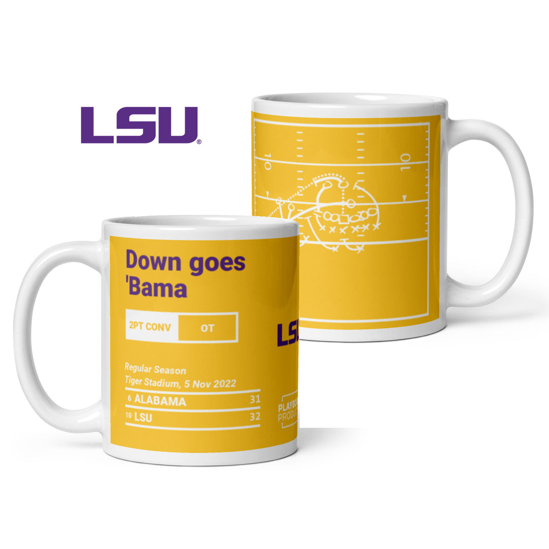 LSU Football Greatest Plays Mug: Down goes 'Bama (2022)