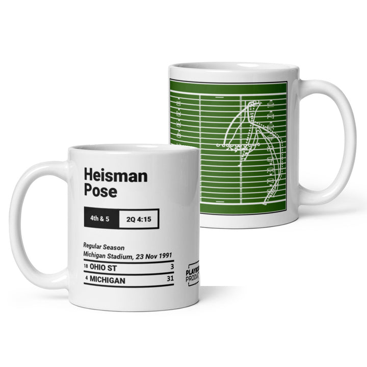 Greatest Michigan Football Plays Mug: Heisman Pose (1991)