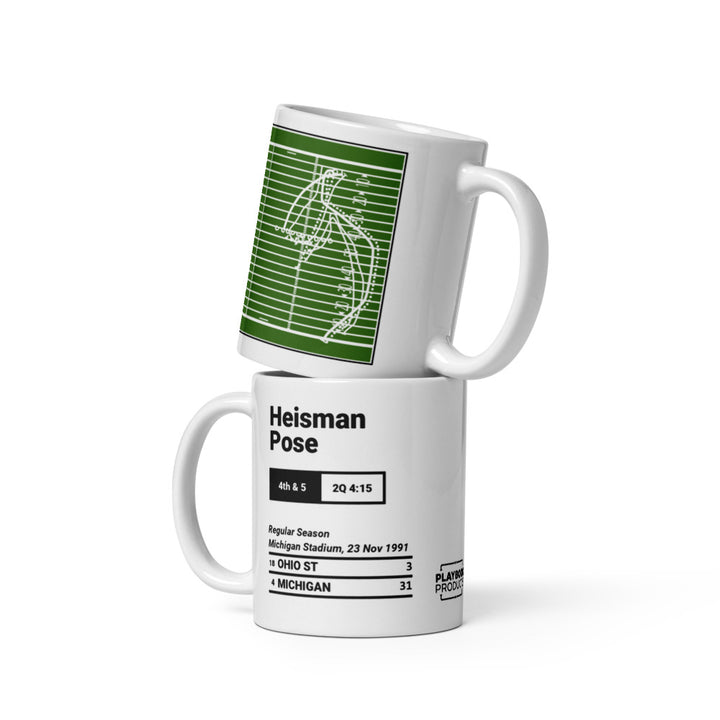Greatest Michigan Football Plays Mug: Heisman Pose (1991)