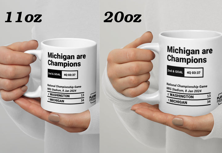 Greatest Michigan Football Plays Mug: Michigan are Champions (2024)