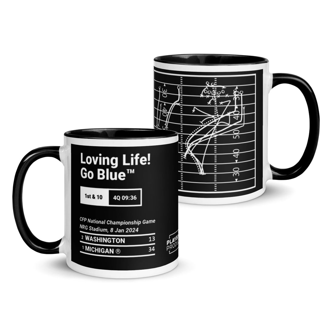 Michigan Football Greatest Plays Mug: Loving Life! Go Blue™ (2024)