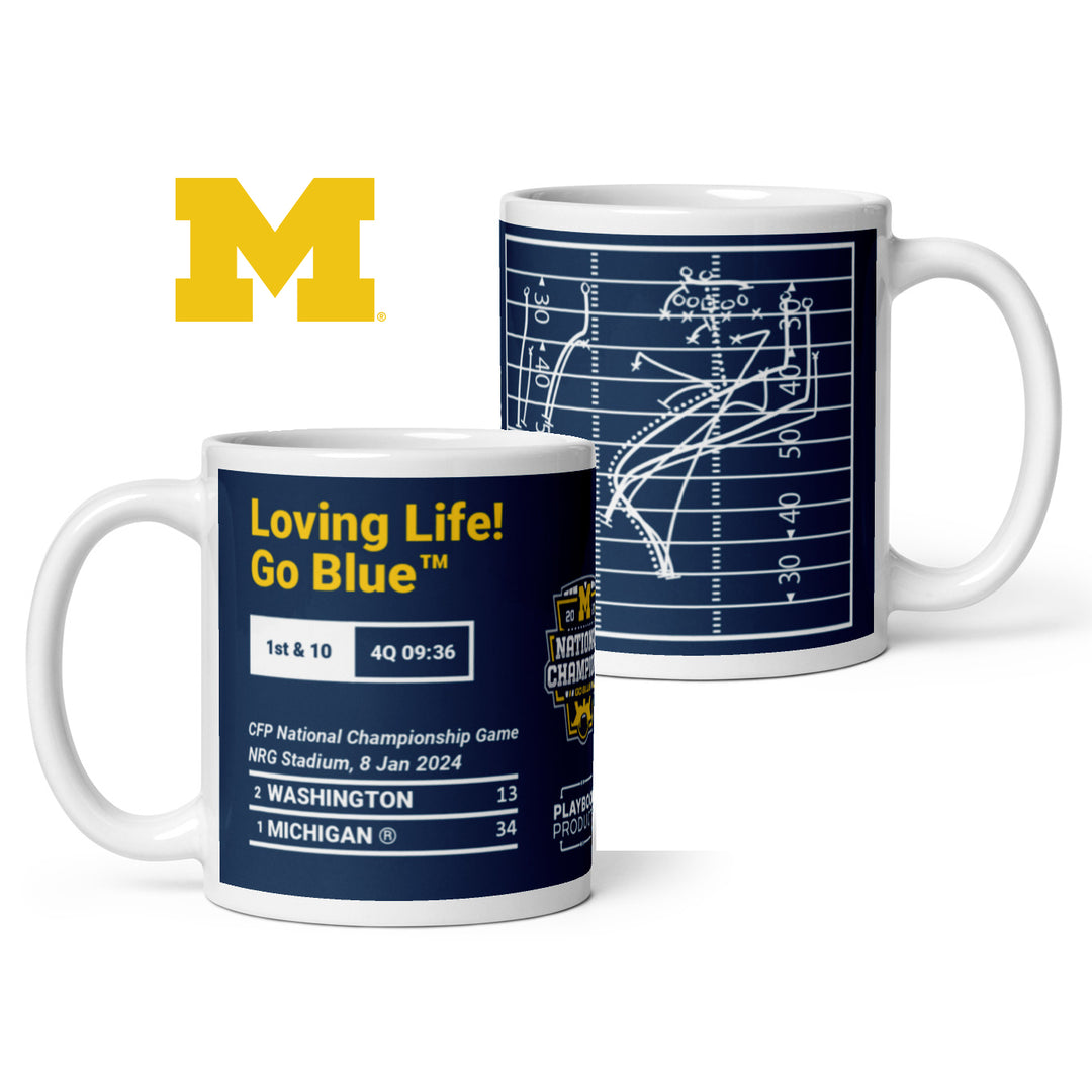 Michigan Football Greatest Plays Mug: Loving Life! Go Blue™ (2024)