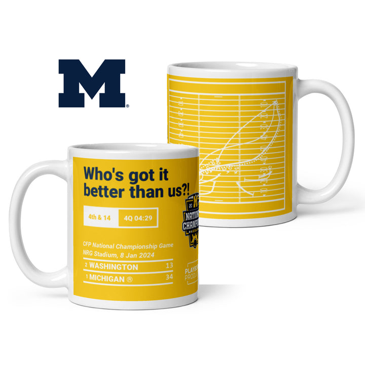 Michigan Football Greatest Plays Mug: Who's got it better than us?! (2024)