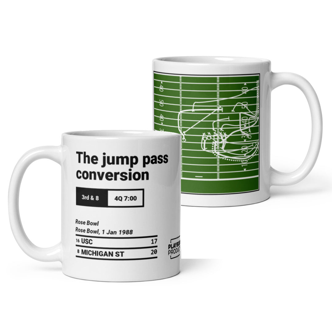 Greatest Michigan State Football Plays Mug: The jump pass conversion (1988)