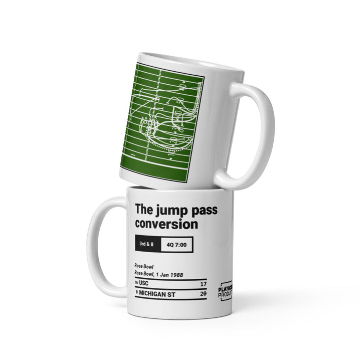Greatest Michigan State Football Plays Mug: The jump pass conversion (1988)