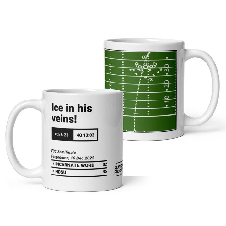 Greatest North Dakota State Football Plays Mug:  Ice in his veins! (2022)