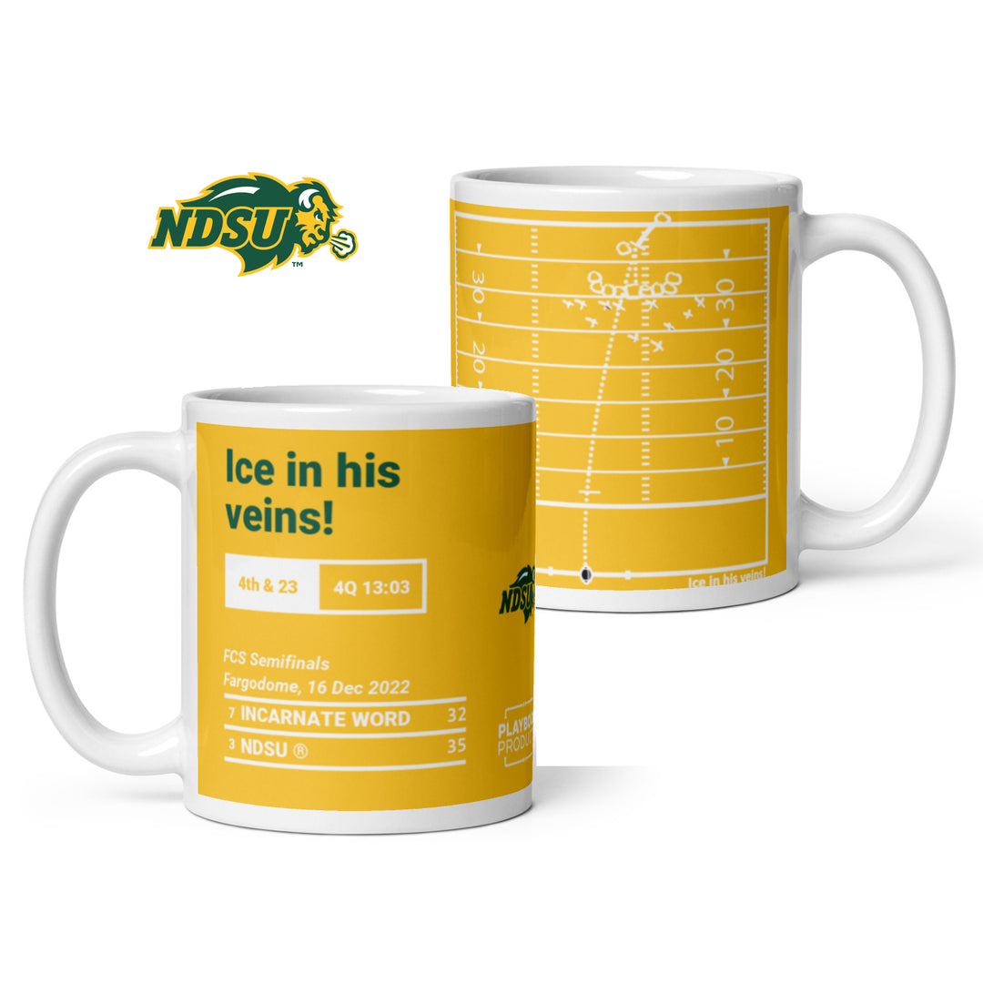 North Dakota State Football Greatest Plays Mug:  Ice in his veins! (2022)