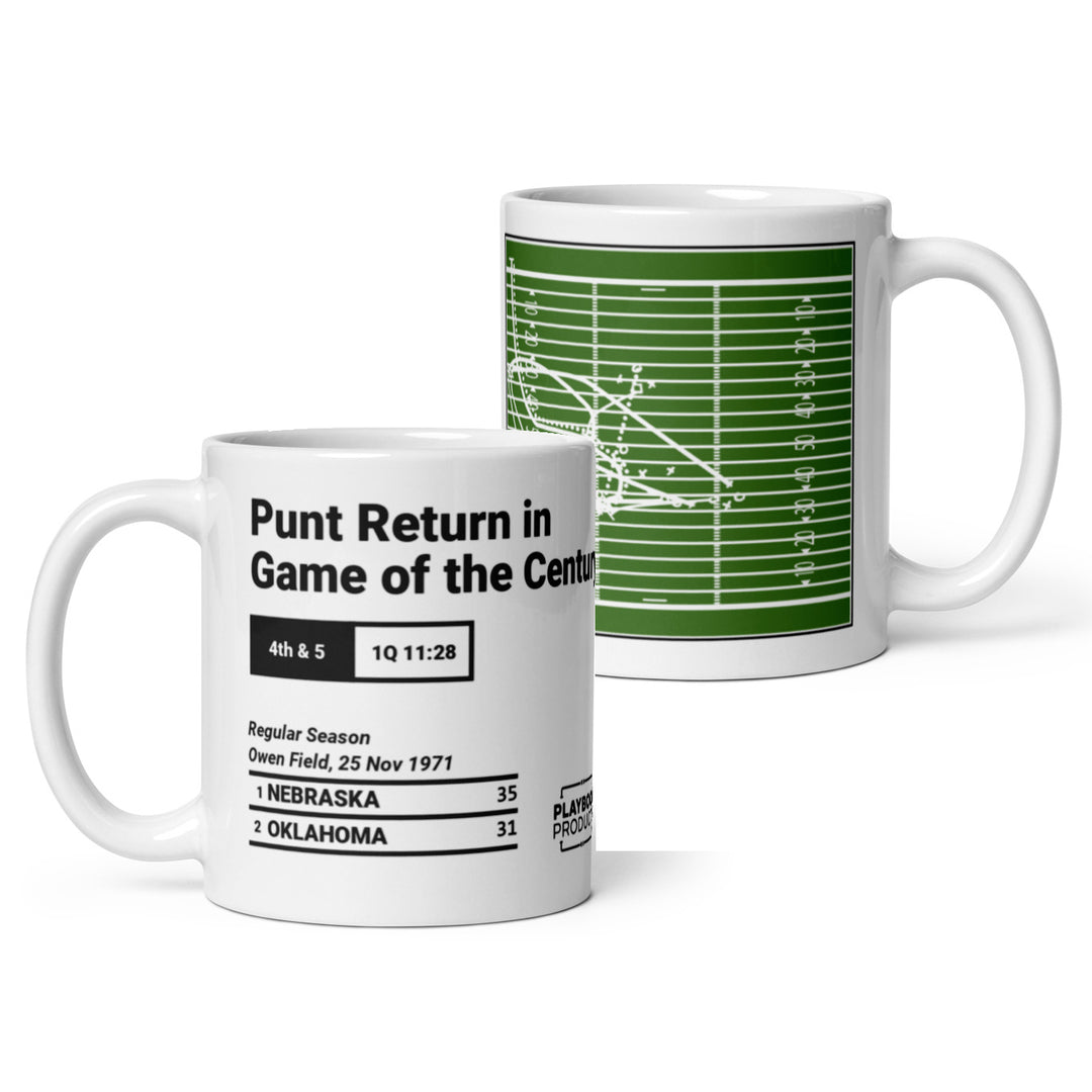 Greatest Nebraska Football Plays Mug: Punt Return in Game of the Century (1971)