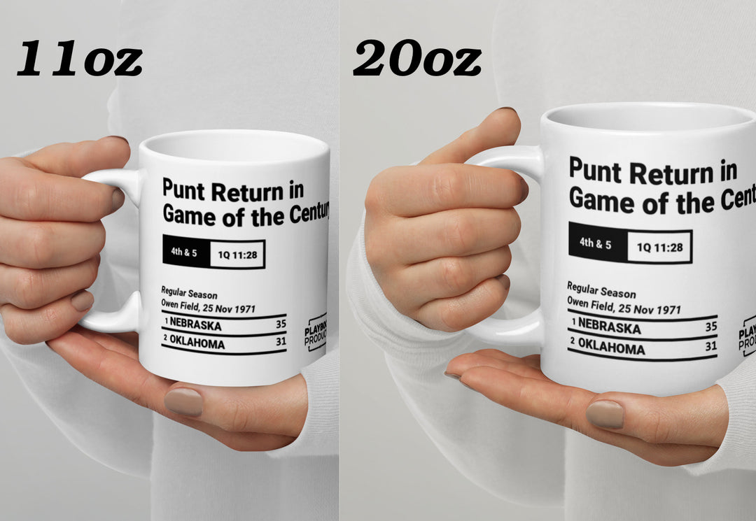 Greatest Nebraska Football Plays Mug: Punt Return in Game of the Century (1971)