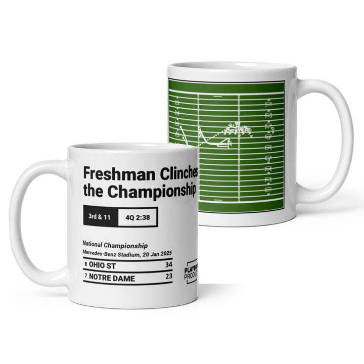 Greatest Ohio State Football Plays Mug: Freshman Clinches the Championship (2025)