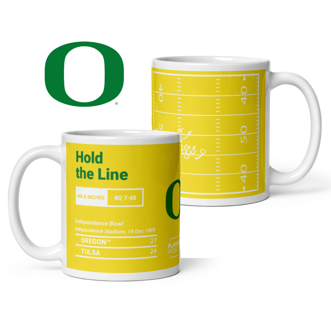 Oregon Football Greatest Plays Mug: Hold the Line (1989)