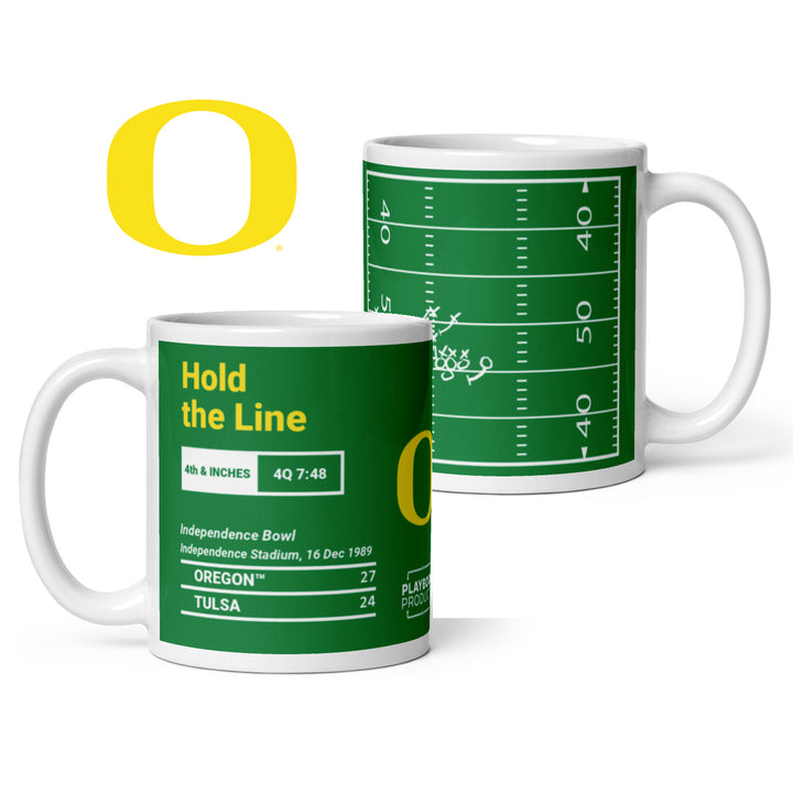 Oregon Football Greatest Plays Mug: Hold the Line (1989)