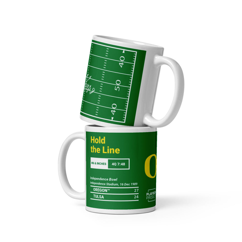 Oregon Football Greatest Plays Mug: Hold the Line (1989)