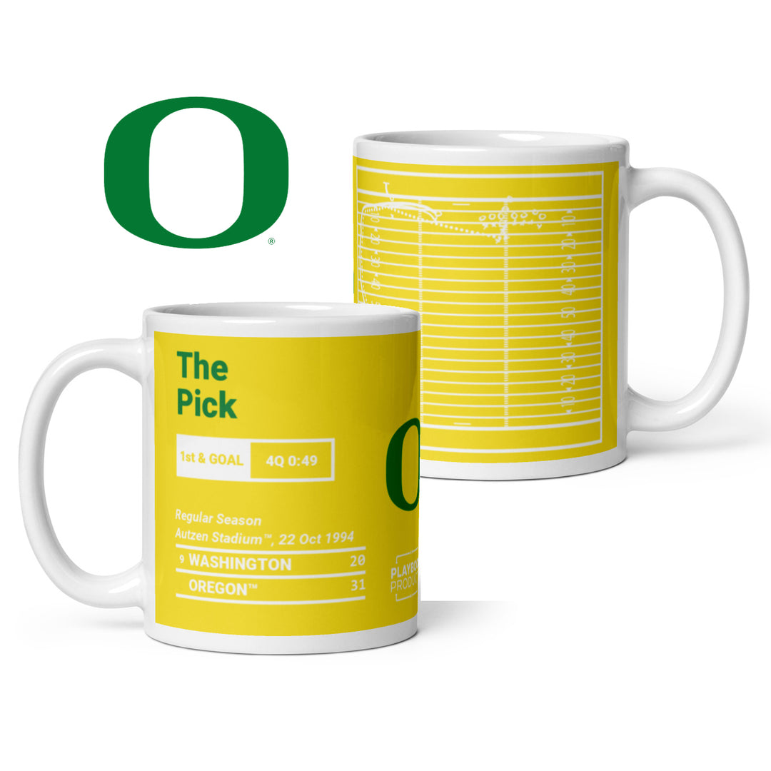 Oregon Football Greatest Plays Mug: The Pick (1994)