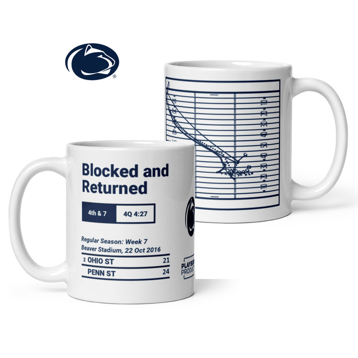 Penn State Football Greatest Plays Mug: Blocked and Returned (2016)