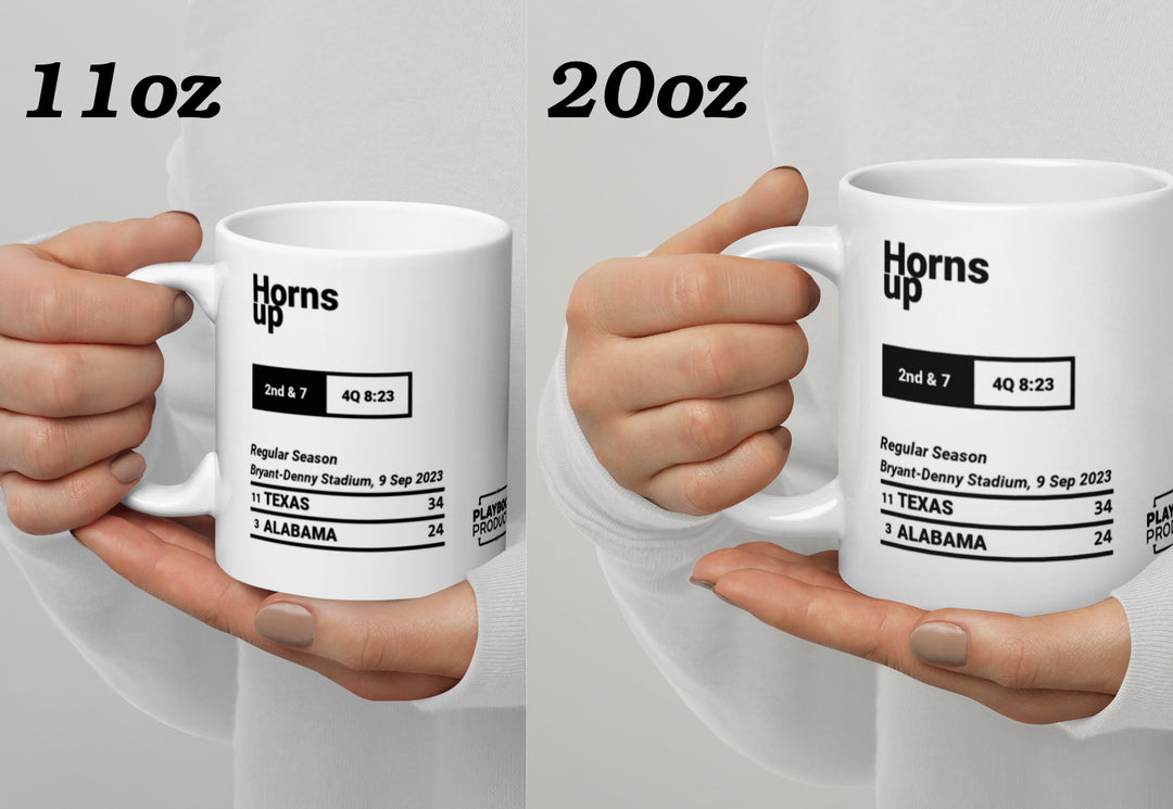 Greatest Texas Football Plays Mug: Horns up (2023)