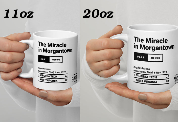 Greatest Virginia Tech Football Plays Mug: The Miracle in Morgantown (1999)
