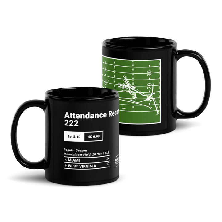 Greatest West Virginia Football Plays Mug: Attendance Record - 70,222 (1993)