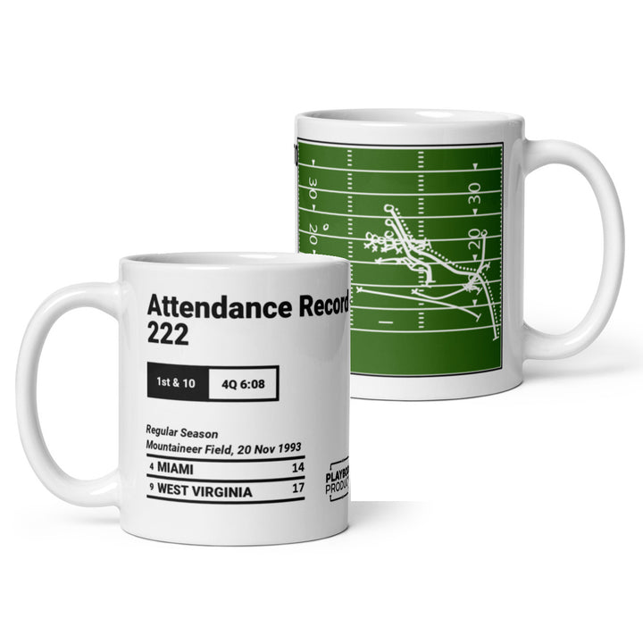 Greatest West Virginia Football Plays Mug: Attendance Record - 70,222 (1993)