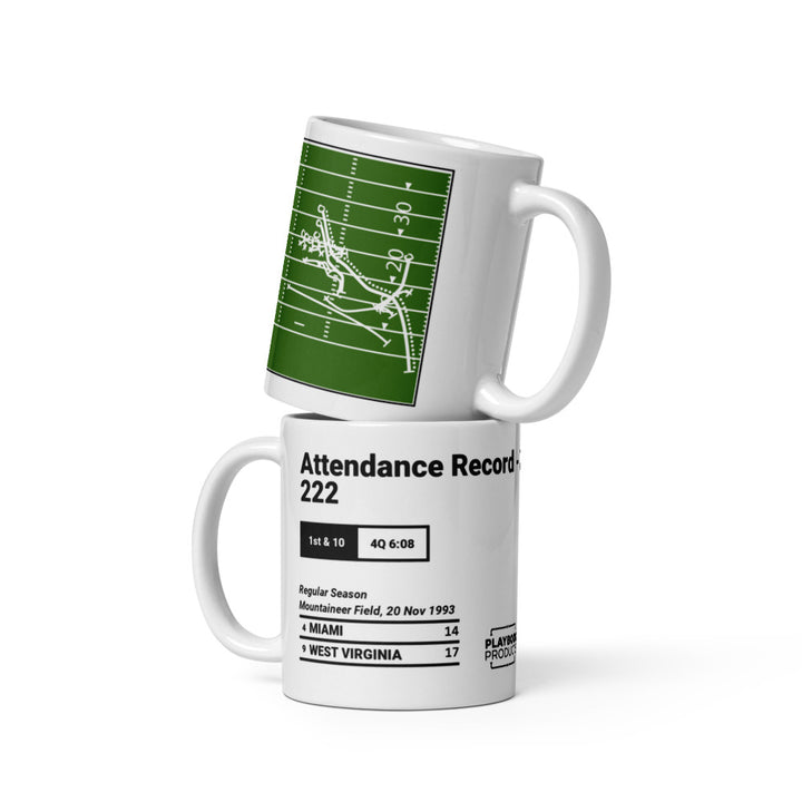 Greatest West Virginia Football Plays Mug: Attendance Record - 70,222 (1993)