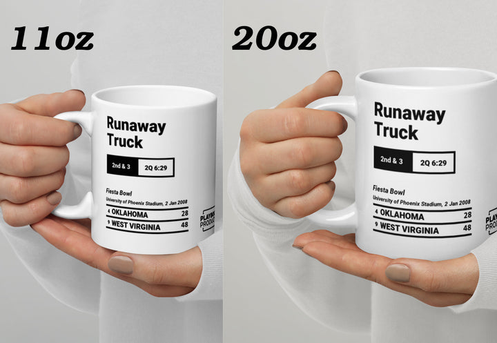 Greatest West Virginia Football Plays Mug: Runaway Truck (2008)