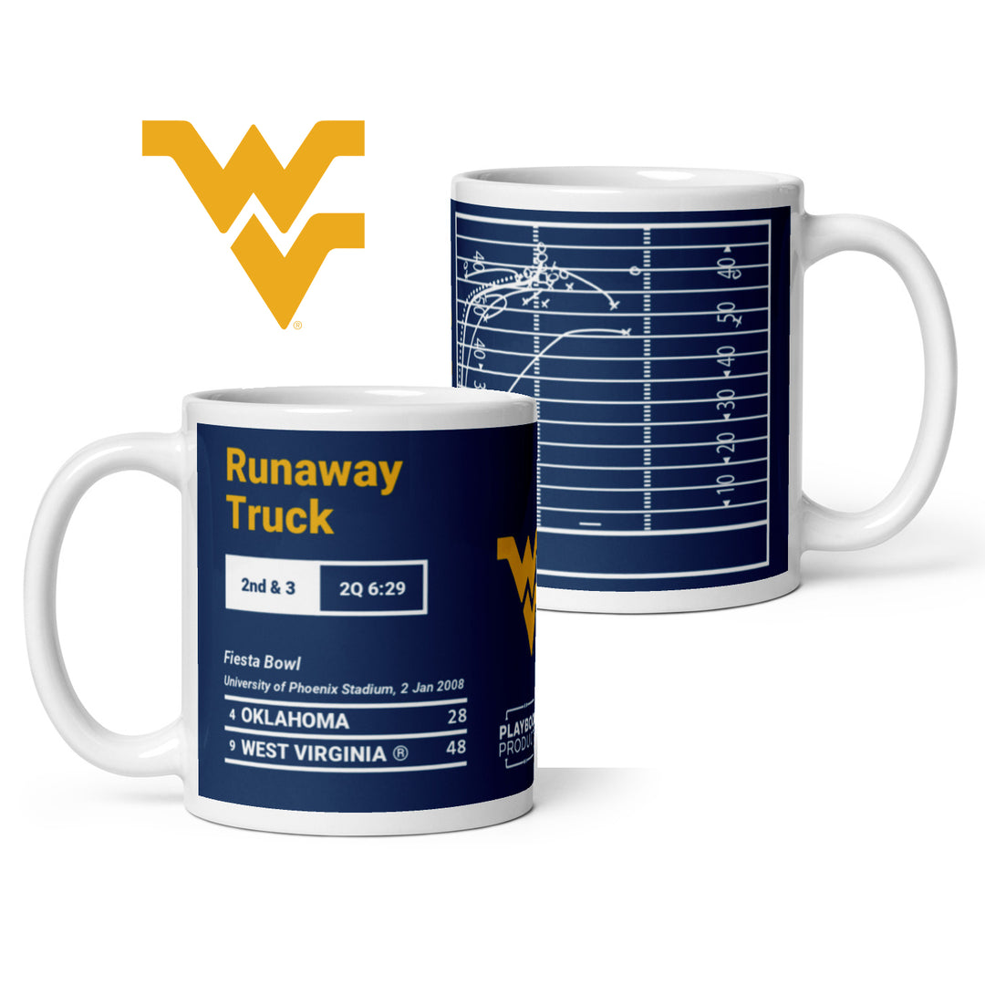 West Virginia Football Greatest Plays Mug: Runaway Truck (2008)