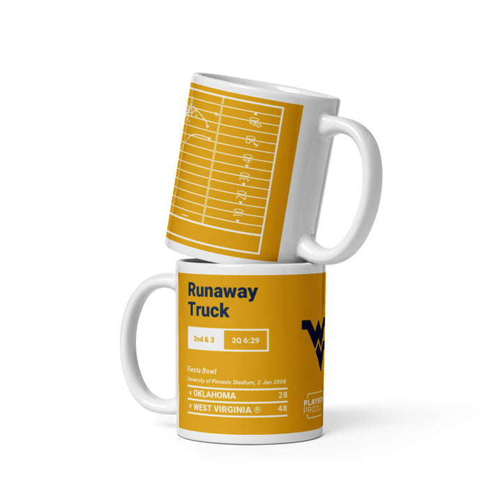 West Virginia Football Greatest Plays Mug: Runaway Truck (2008)