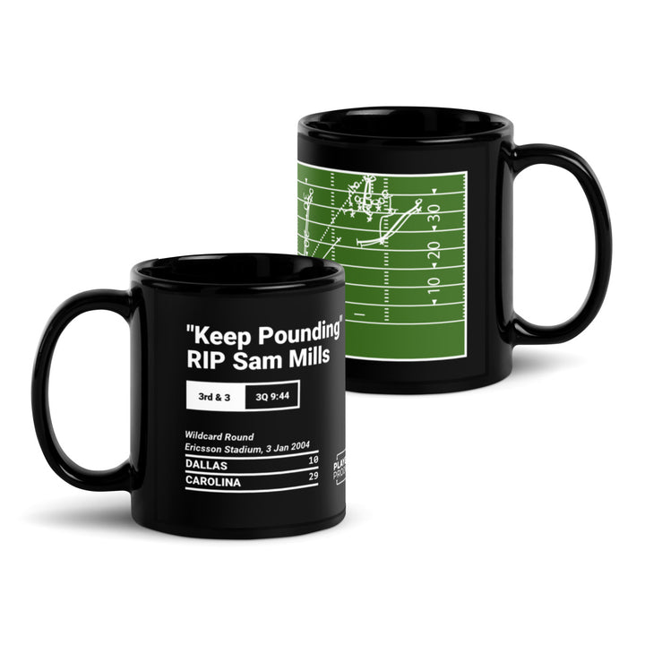 Carolina Panthers Greatest Plays Mug: "Keep Pounding" RIP Sam Mills (2004)