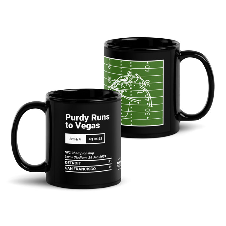 San Francisco 49ers Greatest Plays Mug: Purdy Runs to Vegas (2024)