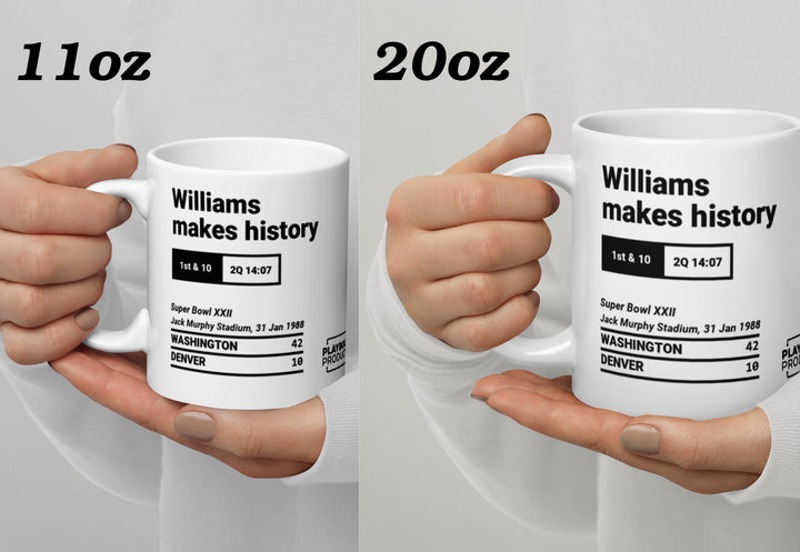 Washington Commanders Greatest Plays Mug: Williams makes history (1988)