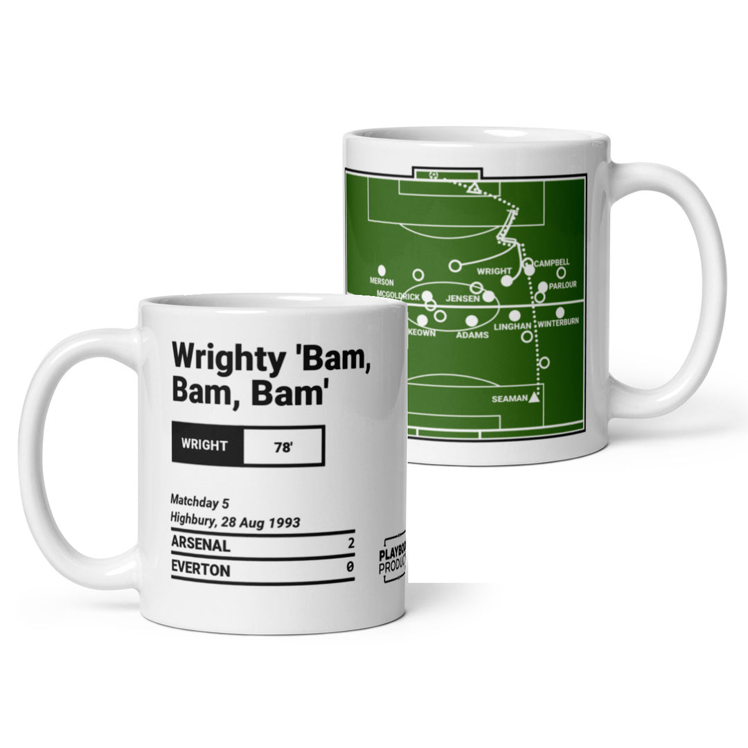 Arsenal Greatest Goals Mug: Wrighty 'Bam, Bam, Bam' (1993)