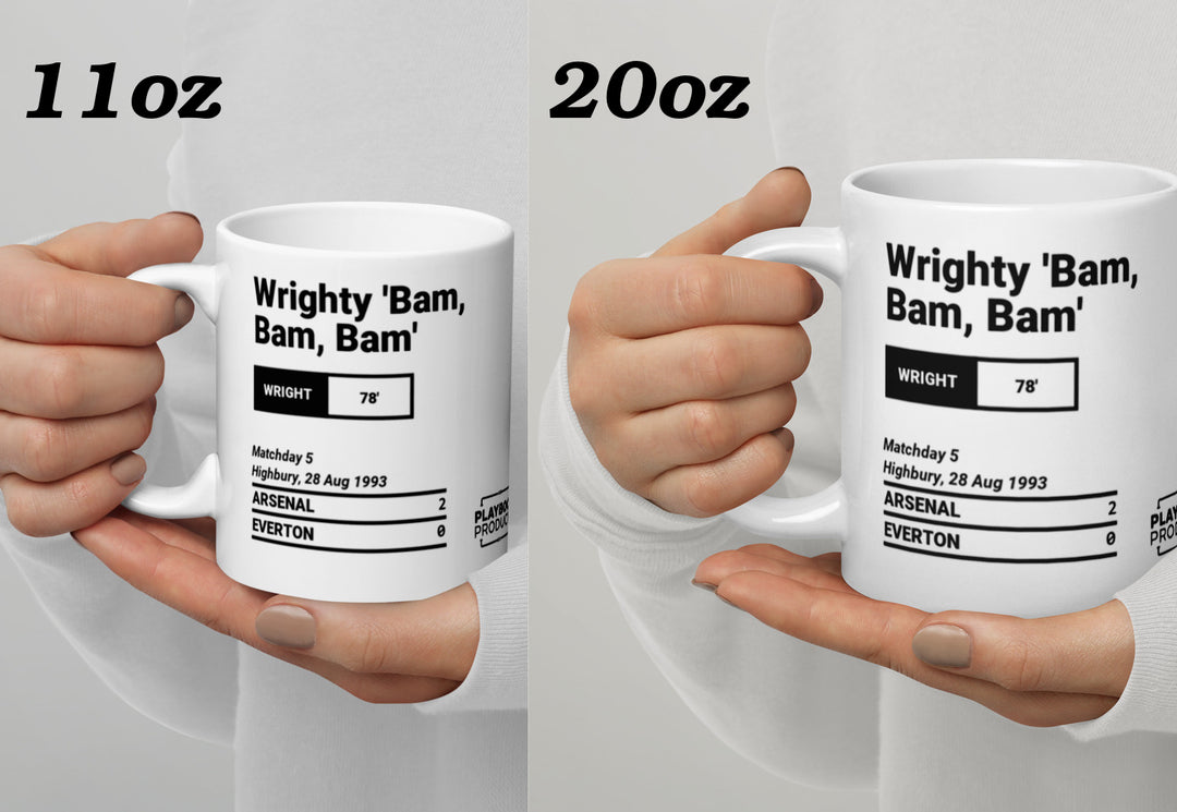 Arsenal Greatest Goals Mug: Wrighty 'Bam, Bam, Bam' (1993)