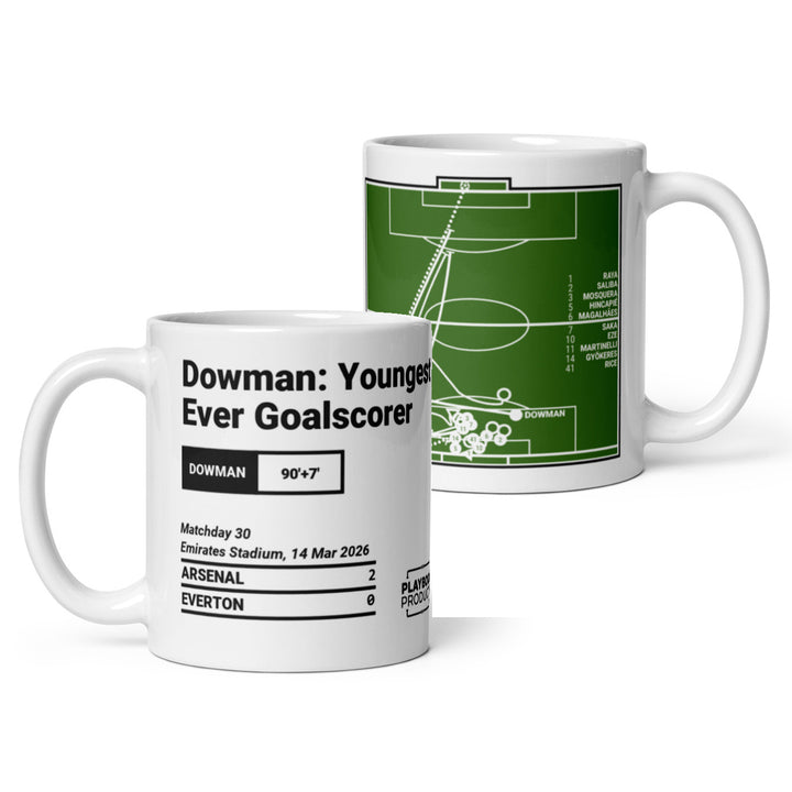 Arsenal Greatest Goals Mug: Dowman: Youngest Ever Goalscorer (2026)