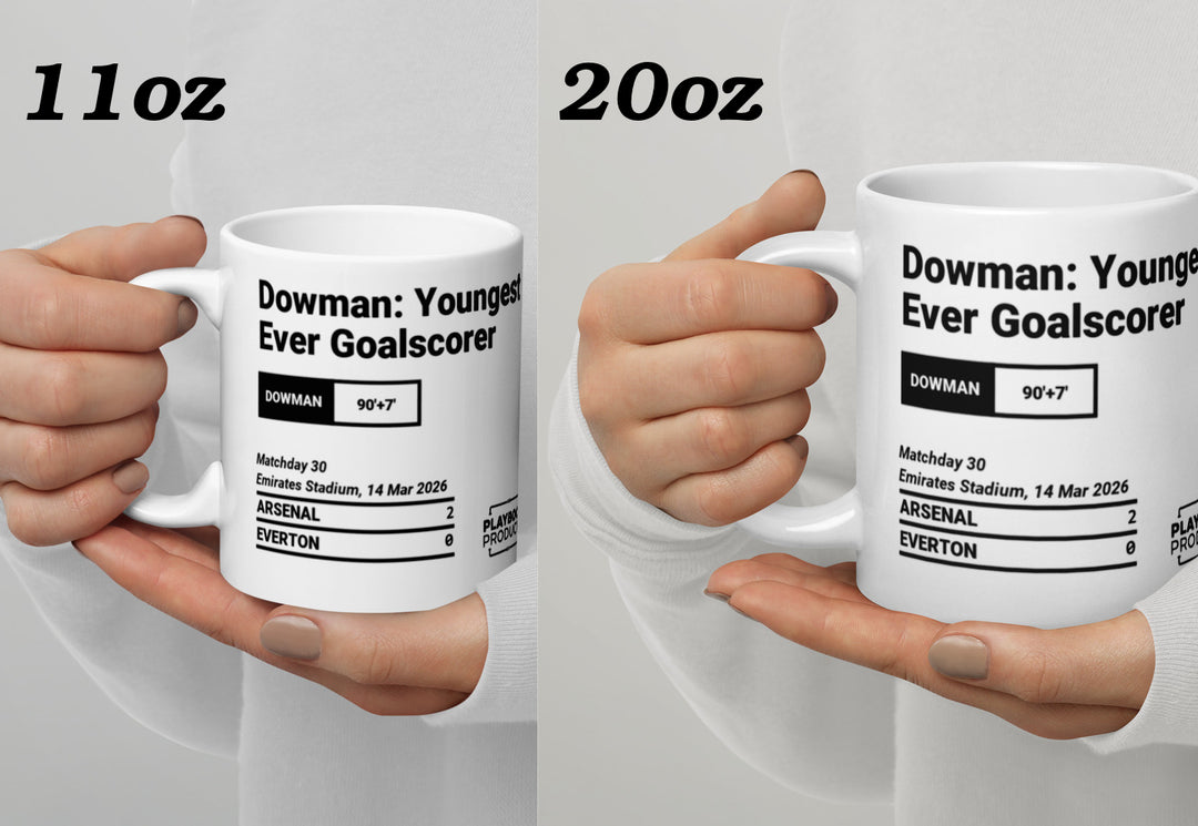 Arsenal Greatest Goals Mug: Dowman: Youngest Ever Goalscorer (2026)