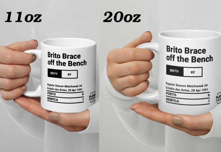 Benfica Greatest Goals Mug: Brito Brace off the Bench (1991)