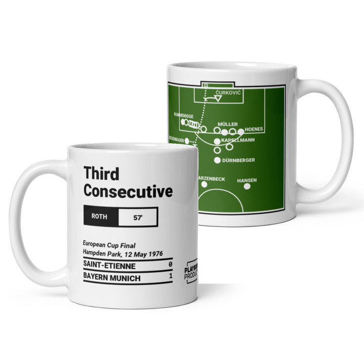 Bayern München Greatest Goals Mug: Third Consecutive (1976)