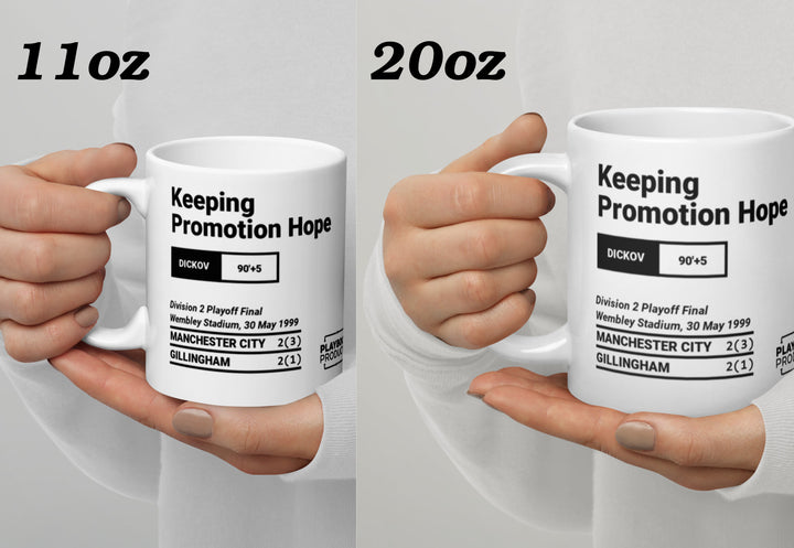 Manchester City Greatest Goals Mug: Keeping Promotion Hope (1999)