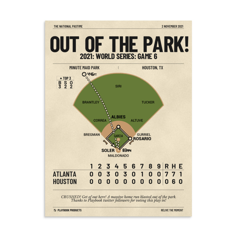 Greatest Atlanta Braves Plays Poster: Out of the park! (2021)