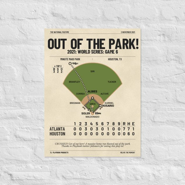 Greatest Atlanta Braves Plays Poster: Out of the park! (2021)