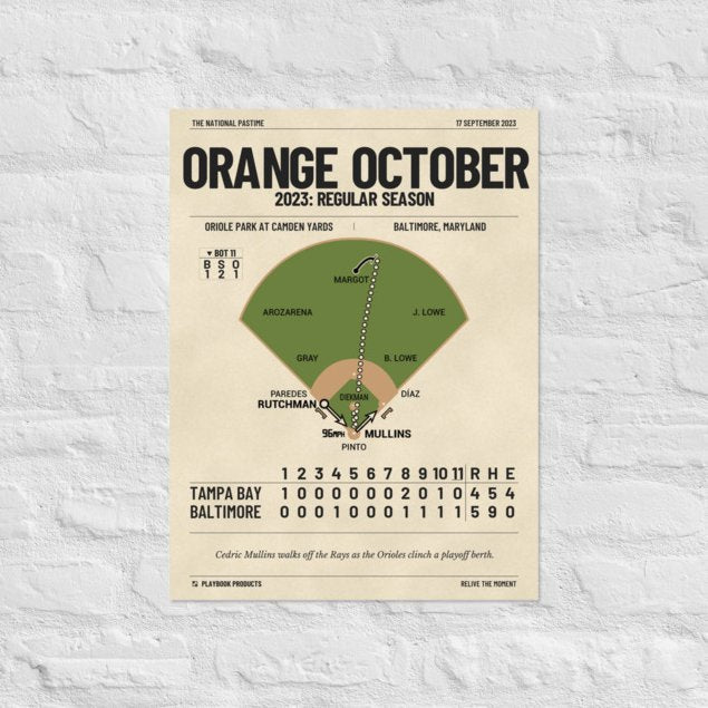 Greatest Baltimore Orioles Plays Poster: Orange October (2023)